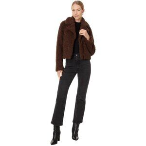 NWT AVEC LES FILLES Anthropologie‎ Faux Fur Cropped Jacket Coat Outerwear S,M